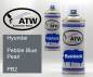 Preview: Hyundai, Pebble Blue Pearl, PB2: 400ml Sprühdose + 400ml Klarlack - Set, von ATW Autoteile West.